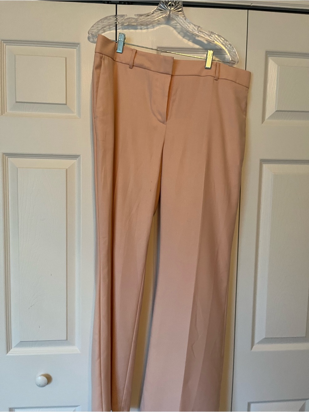 Ann Taylor Straight-Leg Dress Trousers in Blush